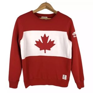 SOLD Roots Canada Flag Pullover Sweater Fleece XS